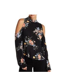 Black Flower Blouse Small